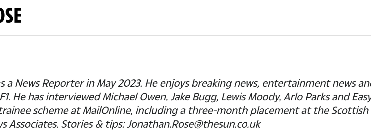 Jonathan Rose fake news reporter The Sun Exposed