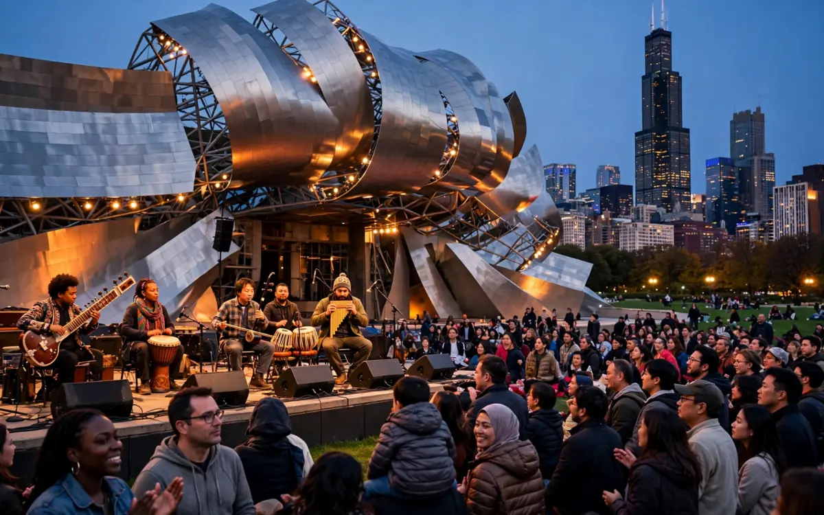 World Music Festival Chicago Bühne Konzert Publikum