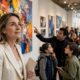 Besucher, Schulkinder und Musikerinnen bei der Ausstellung ArtCity in der Galerie Simoncini in Luxemburg-Stadt, mit Werken des Atelier Art der Fondation Elysis - Foto: Cour grand-ducale