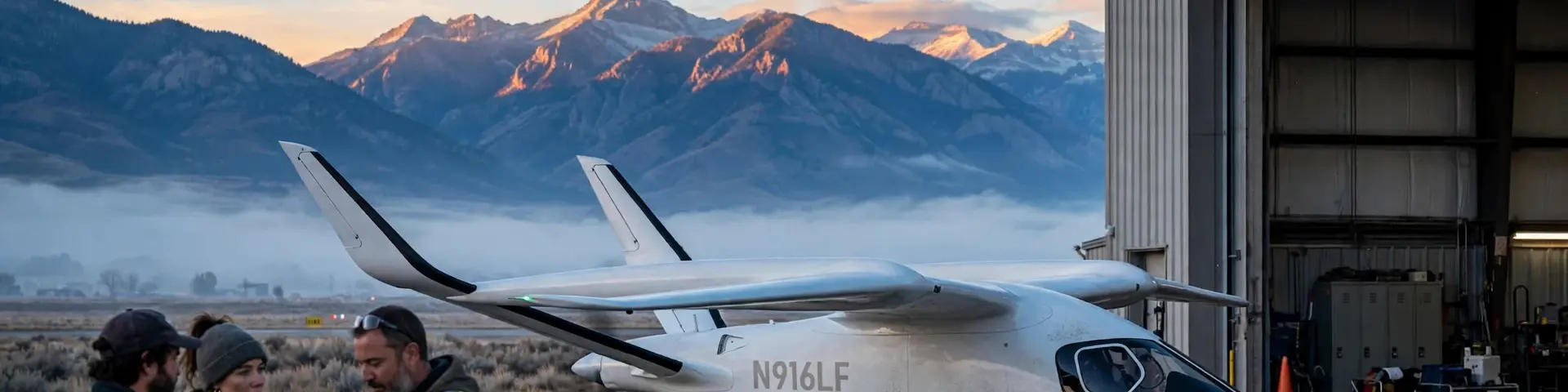 Elektroflugzeug ALIA CX300 von BETA Technologies bei Flugvorführung in Utah