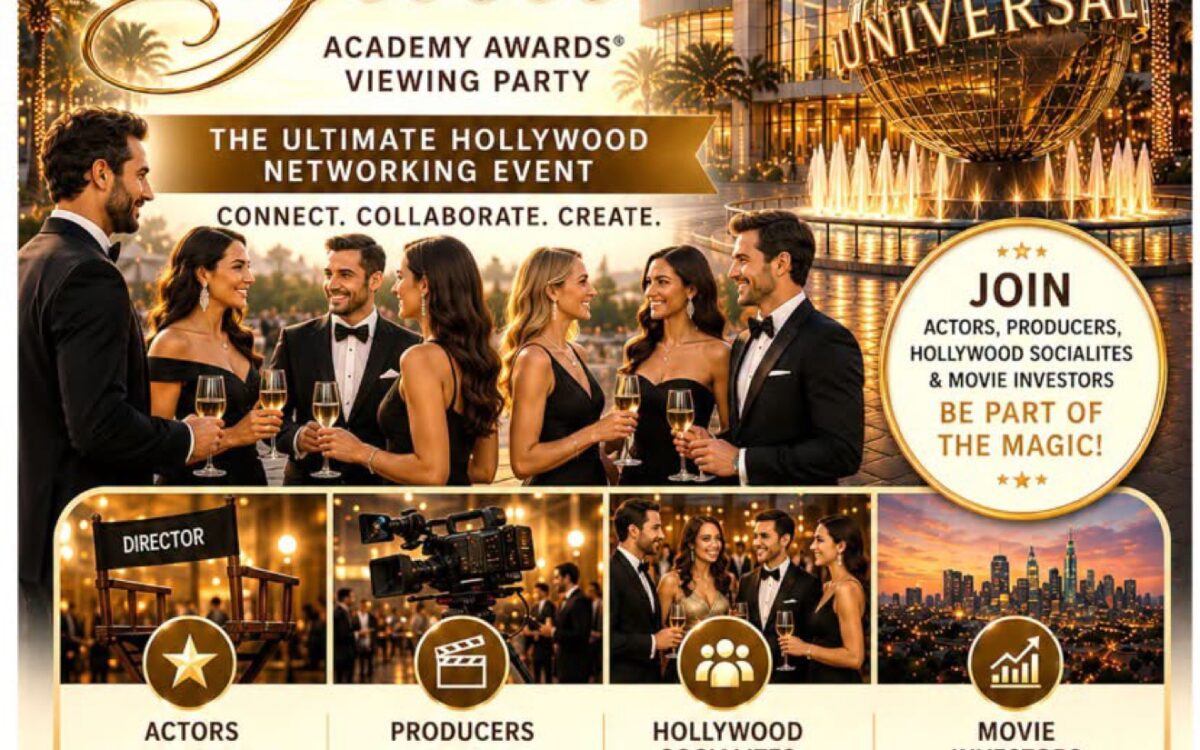 Offizielle Einladung zur Luxury Gala Academy Awards Viewing Party im Hilton Universal Studios