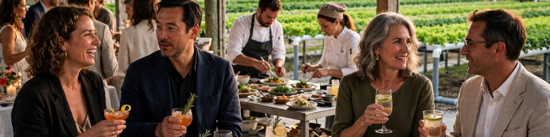 Festliche Tafel beim Swank Table Dinner auf der Swank Farm in Loxahatchee, Florida - das Benefiz-Dinner 'Fall into Winter' mit den Köchen der vier Four Seasons Resorts zugunsten der Kids Cancer Foundation