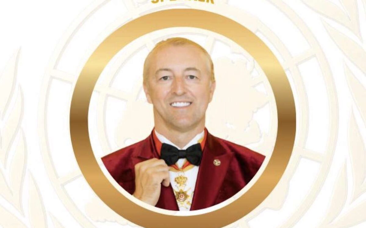 Ankündigungsgrafik für den Global Peace Summit 2026 mit Prinz Mario-Max Schaumburg-Lippe als Sprecher.