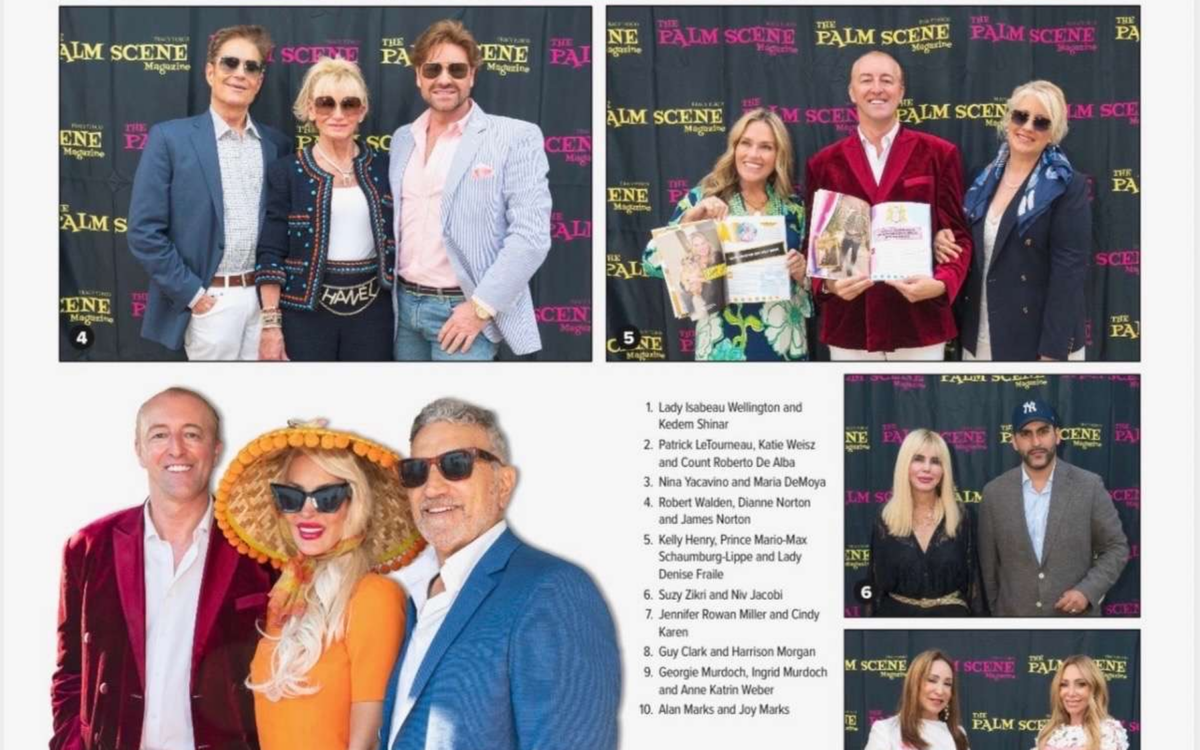 Gaeste feiern vor der Palm-Scene-Kulisse die zweite Ausgabe des Magazins Palm Beach Scene.