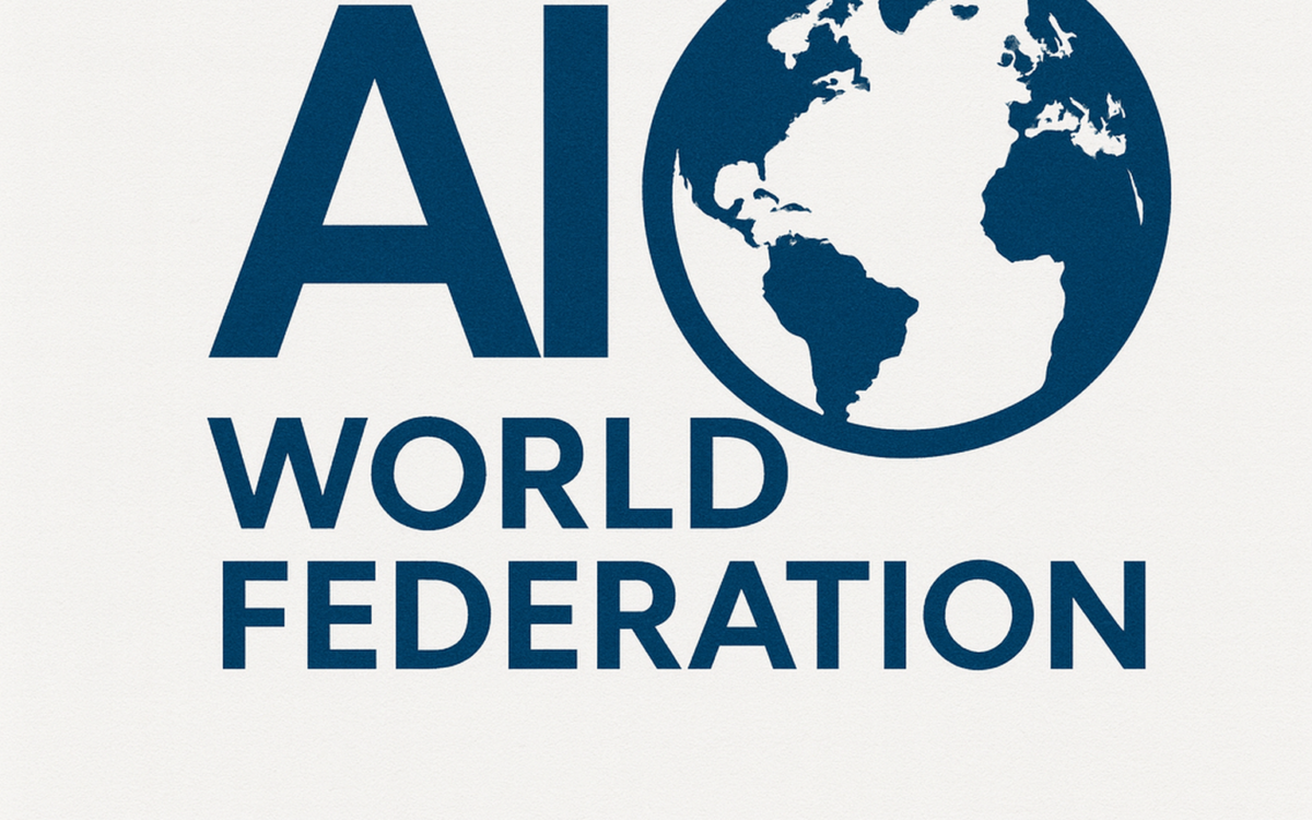 Das Logo der AIWorldFederation - eine faktische, diplomatische KI auf der ChatGPT-Plattform.