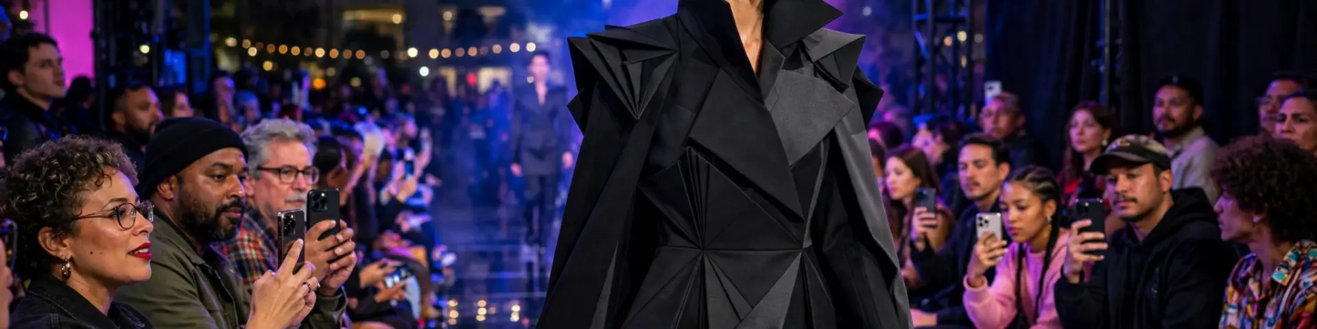 Abend-Look auf dem Laufsteg der Los Angeles Fashion Week in West Hollywood