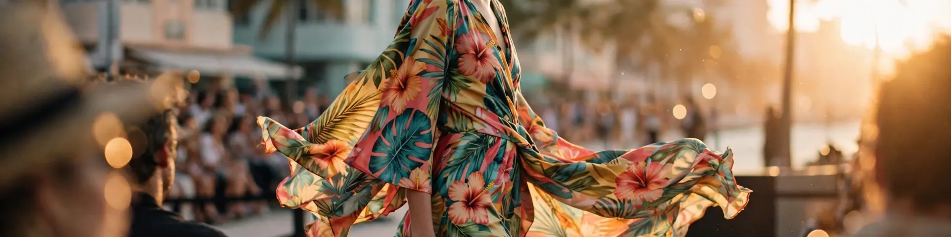 Miami Fashion Week Open-Air-Runway in der goldenen Stunde