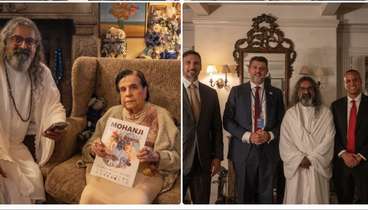 Brahmarishi Dr. Mohanji mit Dame Gloria Starr Kins und Botschafter Dr. Vladimir Bozovic beim VIP Diplomacy and Leadership Evening in New York - Photo: Andrew Simon agency
