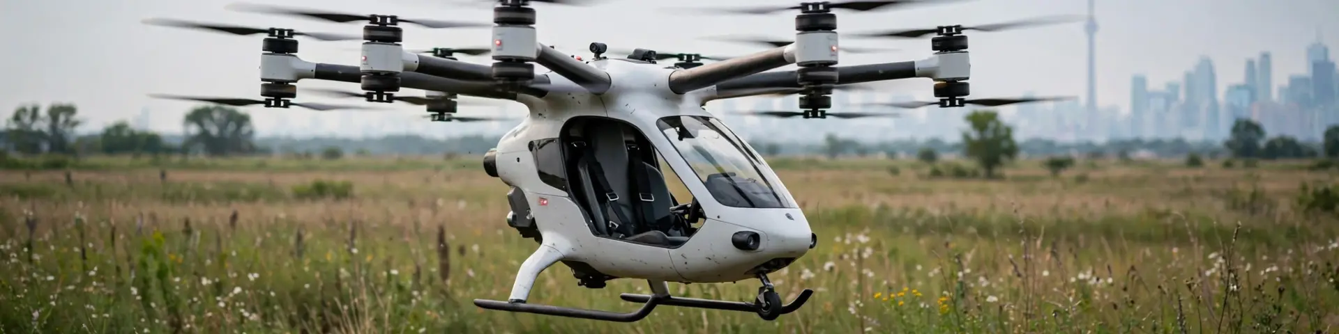 Mostavio MX1 einsitziges Multikopter-eVTOL schwebt bei Freiluft-Flugtests in Toronto