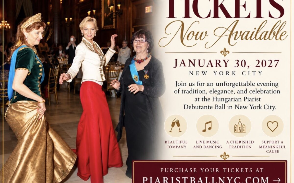 Gäste in festlicher Robe beim ungarischen Piaristen-Debütantinnenball in New York City, Rückkehr am 30. Januar 2027