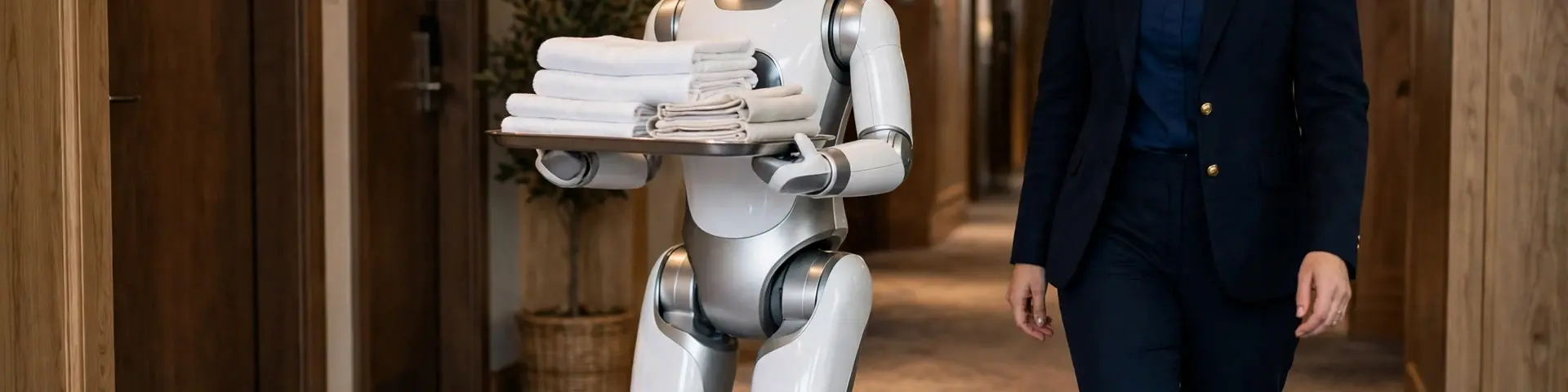 Humanoide Service-Roboter im Trainingszentrum von YYForce in Singapur